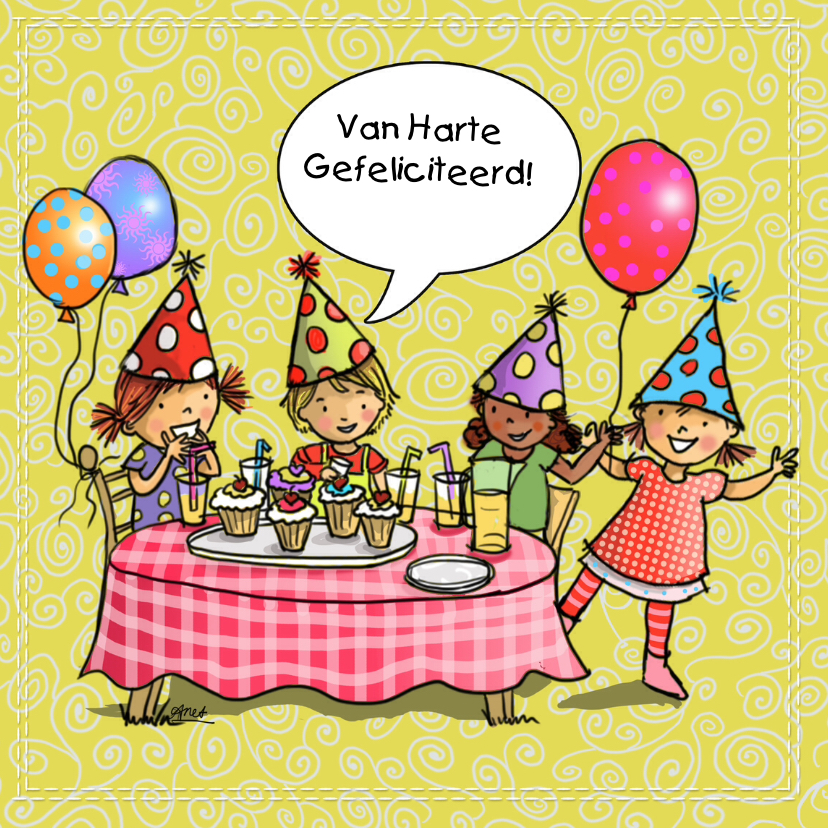 Kinderfeest Verjaardagskaart Verjaardagskaarten Kaartje Go