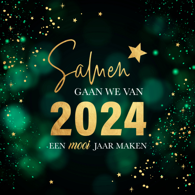 Zakelijke Kerstkaart Groen 2024 Spetters Kaartje2go