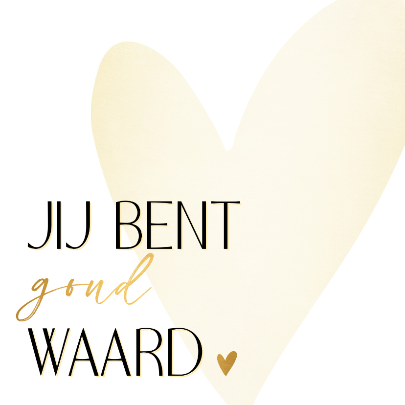 Bedankkaartjes - Bedankkaart KWF jij bent goud waard