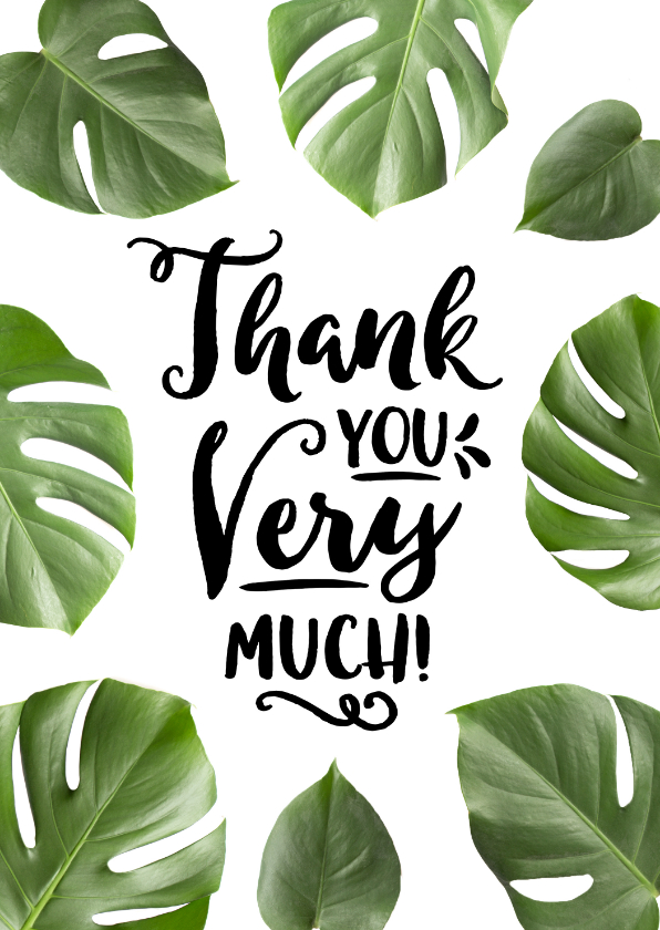 Bedankkaartjes - Bedankkaart tropisch botanisch thank you very much