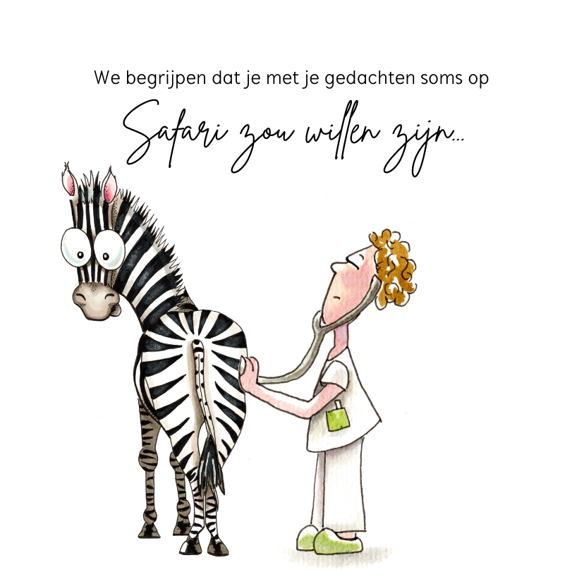 Bedankkaartjes - Bedankkaartjes dokter met zebra