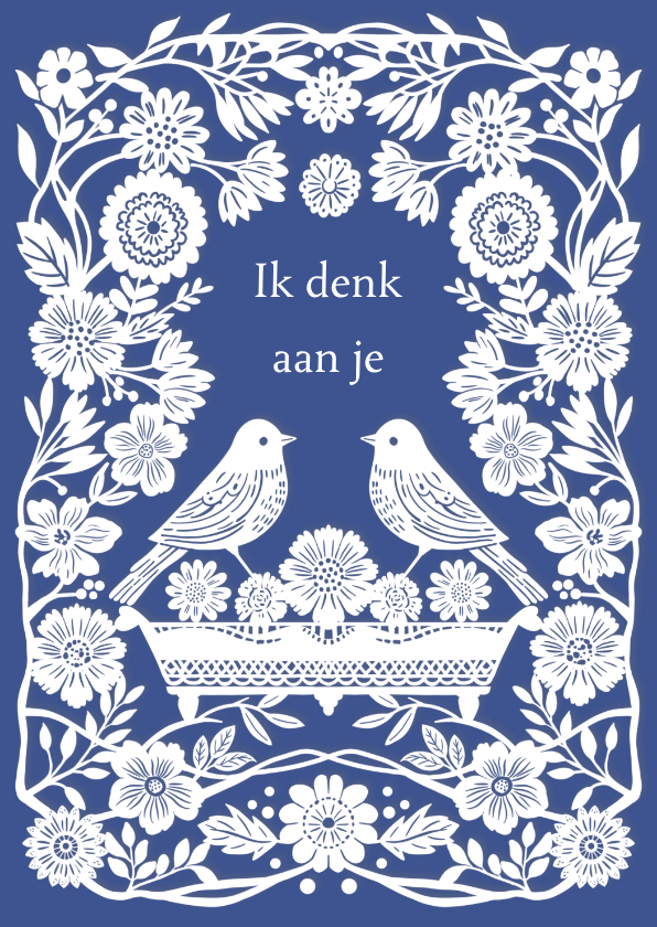 Beterschapskaarten - Beterschapskaart twee vogels met bloemen