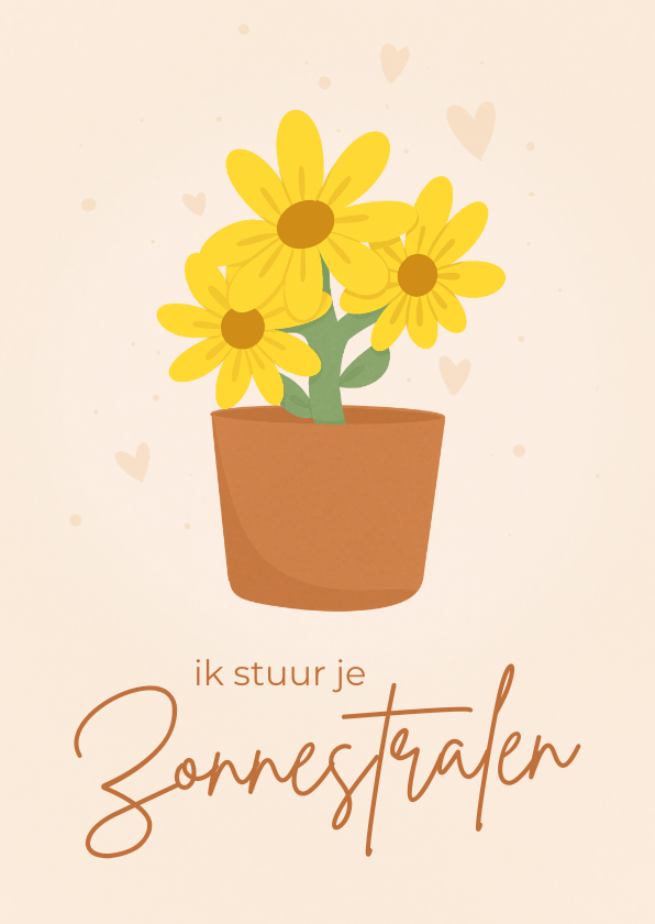 Beterschapskaarten - Beterschapskaartje met gele bloemen zonnestralen sturen