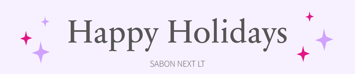 Kerst lettertype Sabon Next