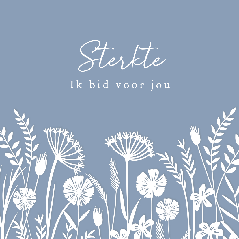 Condoleancekaarten - Condoleancekaart christelijk grassen en wilde bloemen