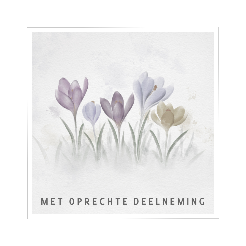 Condoleancekaarten - Condoleancekaart krokussen in kader