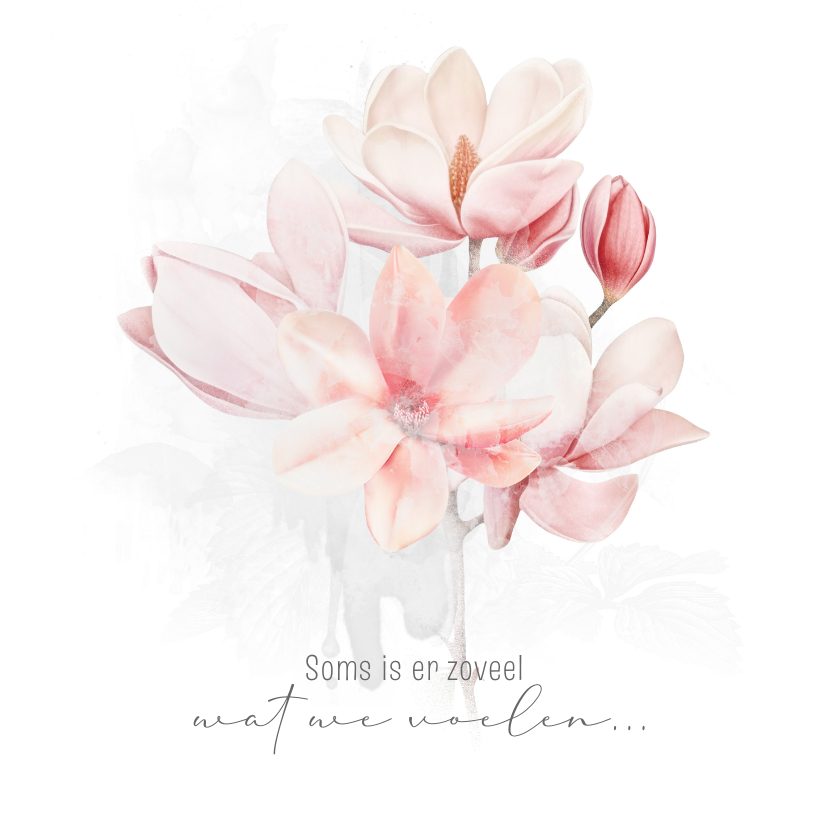 Condoleancekaarten - Condoleancekaart magnolia zachte tonen vervaagd