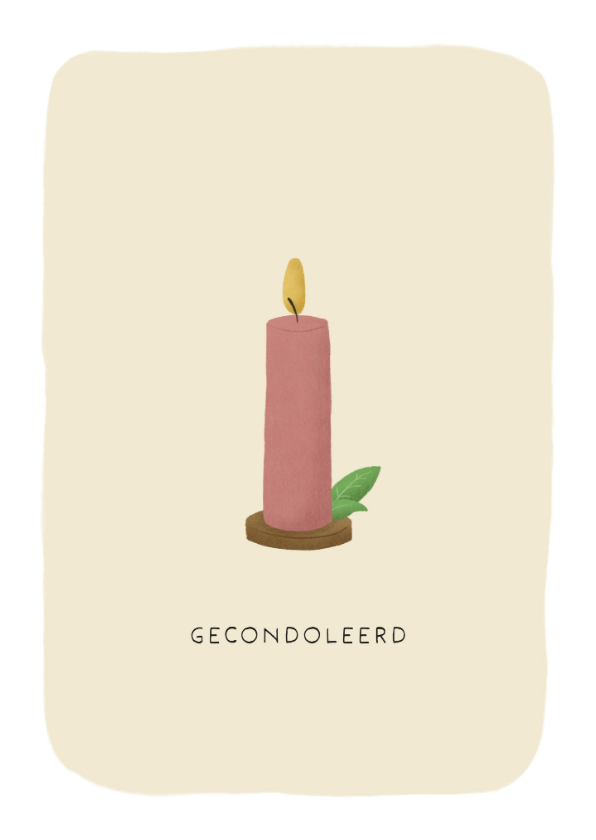 Condoleancekaarten - Condoleancekaart met brandende kaars