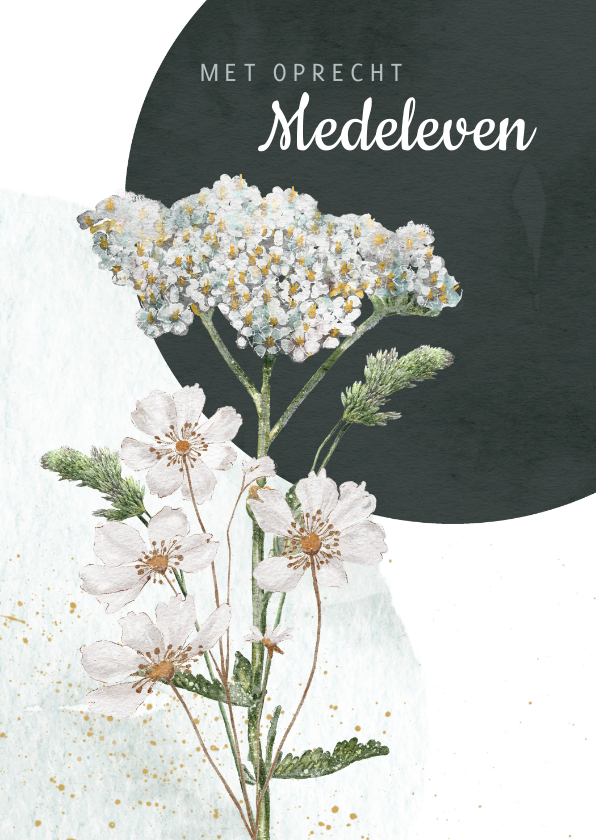 Condoleancekaarten - Condoleancekaart sterkte met bloemen en sterrenstof
