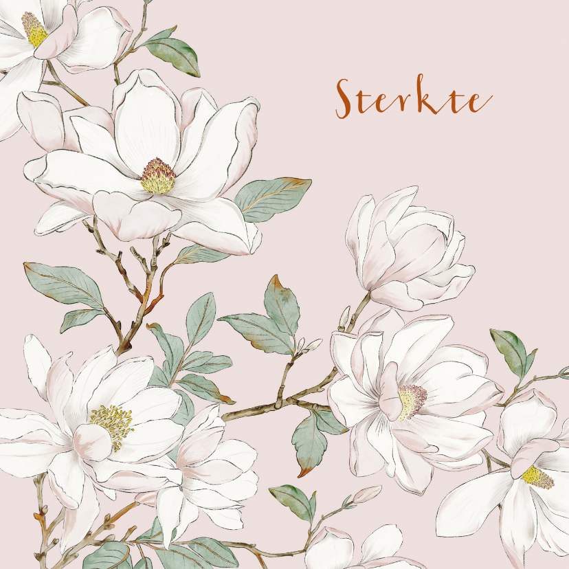 Condoleancekaarten - Condoleancekaart witte magnolia's
