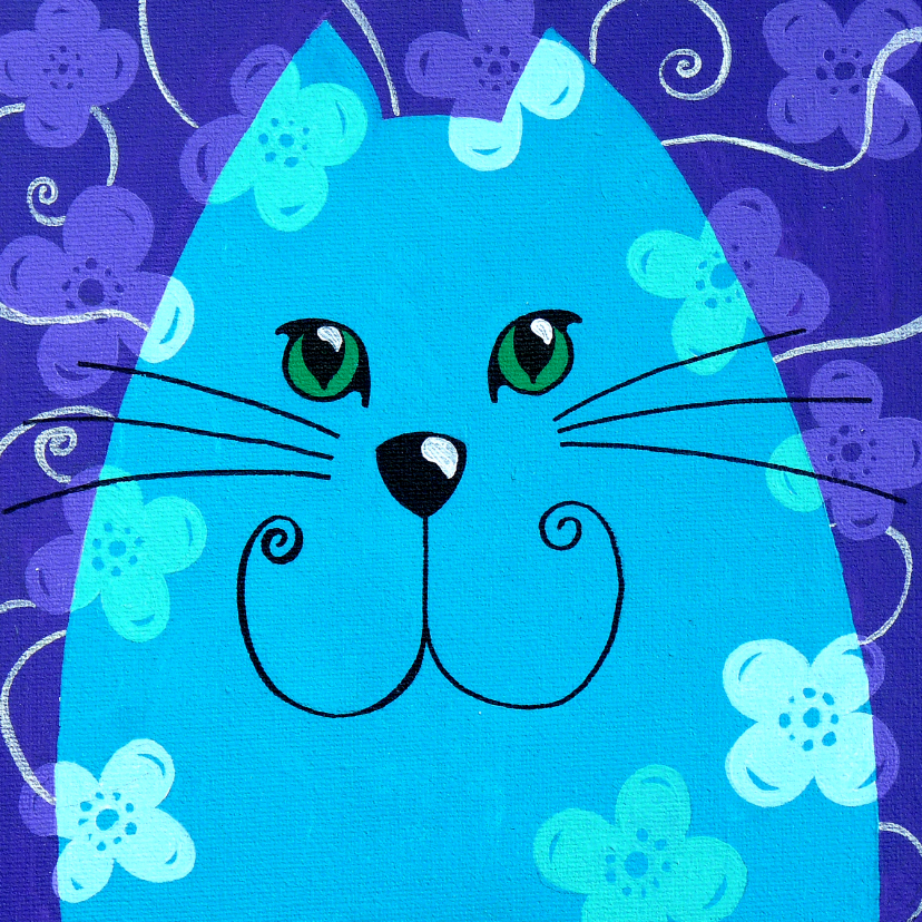Interpretatie Leidinggevende Haringen Dierenkaart blauwe kat - Dierenkaarten | Kaartje2go