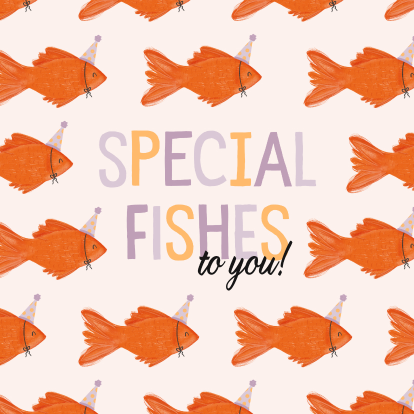 Felicitatiekaarten - Felicitatie special fishes to you roze