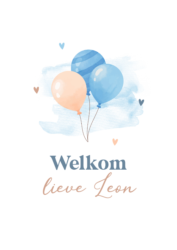 Felicitatiekaarten - Felicitatiekaart geboorte met schattige ballonnen