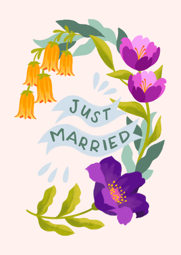 Felicitatiekaarten - Felicitatiekaart huwelijk veel geluk samen