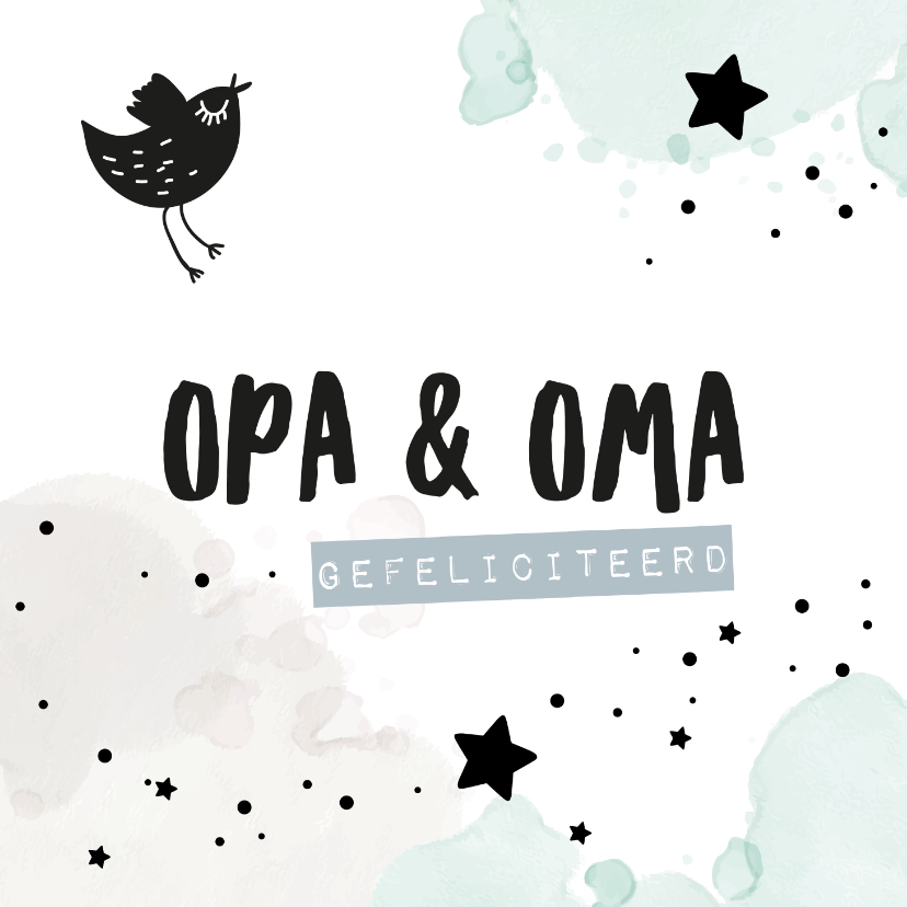 Felicitatiekaarten - Felicitatiekaart kleinkind 'opa & oma'