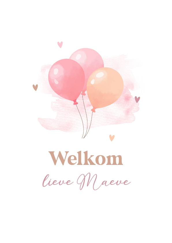 Felicitatiekaarten - Felicitatiekaart met roze ballonnetjes