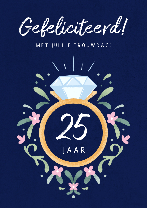 Felicitatiekaarten - Felicitatiekaart voor een huwelijksjubileum met trouwring