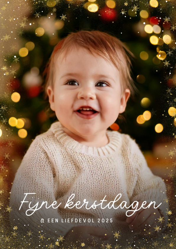 Fotokaarten - Fotokaart grote foto sterrenkader fijne kerstdagen