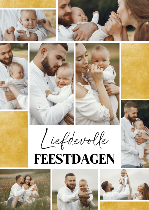 Fotokaarten - Fotokaartje kerst liefdevolle kerstdagen gouden vlakjes