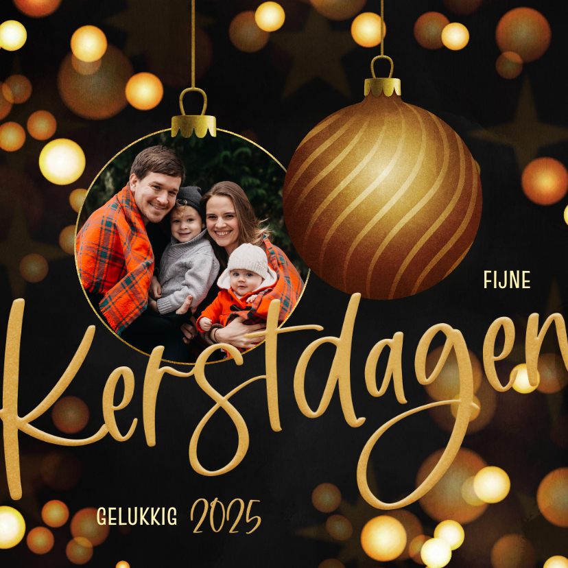 Fotokaarten - Moderne fotokaart kerstballen