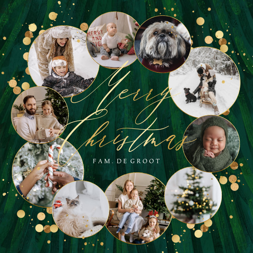 Fotokaarten - Sprankelende foto collage kaart kerstmis