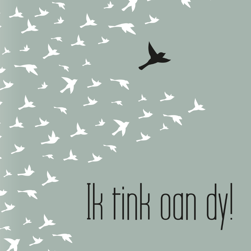 Fryske kaartsjes - Fryske kaart vogels 'Ik tink aan dy!'