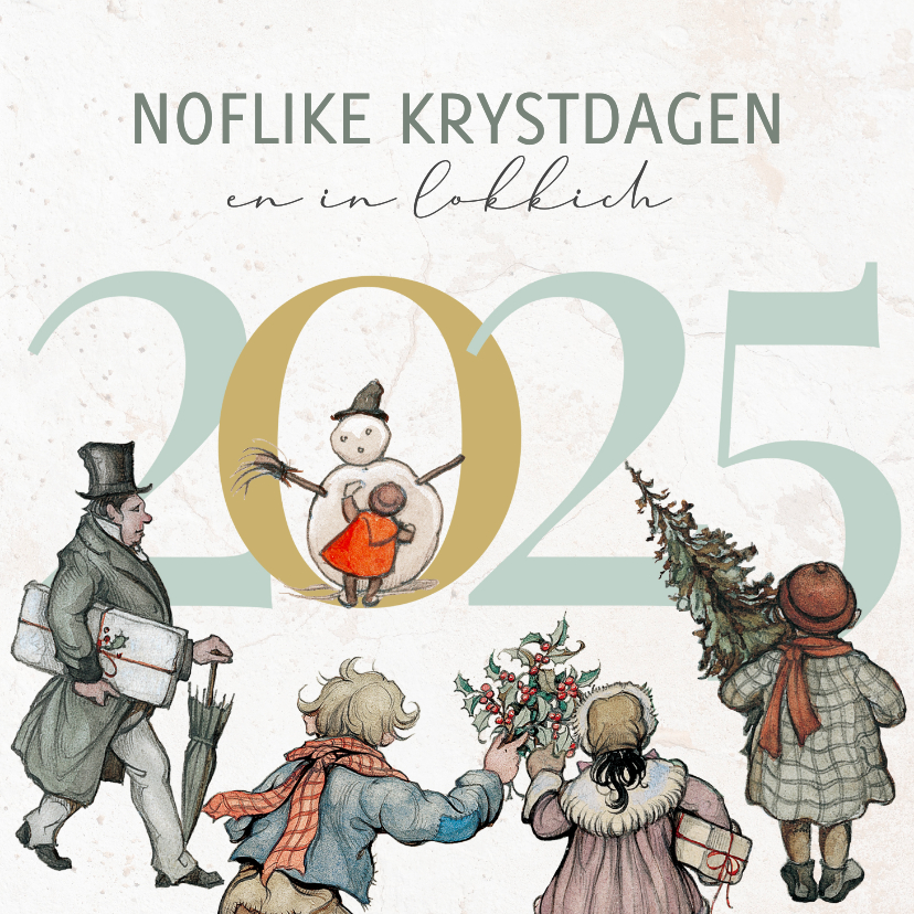 Fryske kaartsjes - Fryske kaartjes kerstkaart Anton Pieck 2025