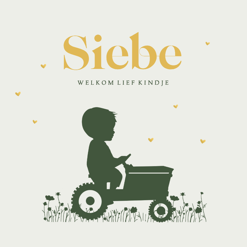 Geboortekaartjes - Geboortekaartje jongen tractor blauw