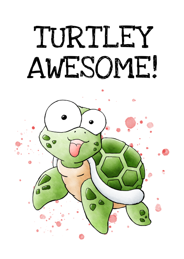 Geslaagd kaarten - Geslaagd kaart zeeschildpad 'turtley awesome'