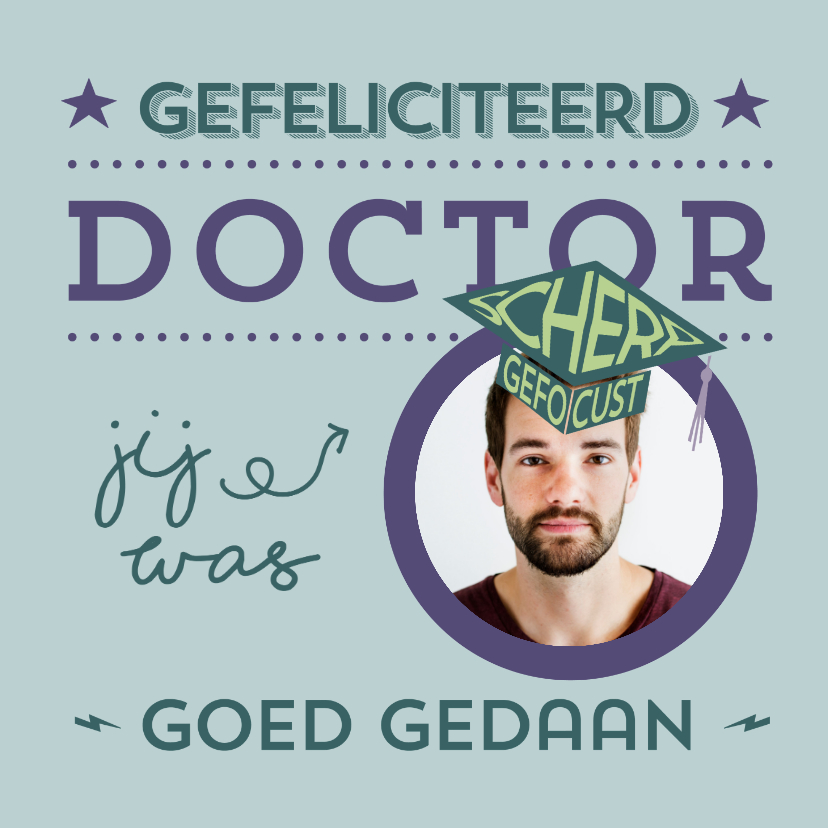 Geslaagd kaarten - Hip felicitatie kaartje voor doctor promovendus