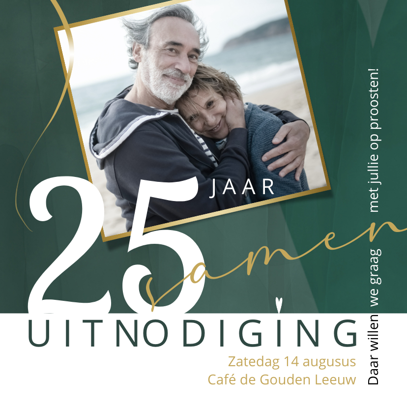 Jubileumkaarten - Jubileumkaart uitnodiging modern met foto