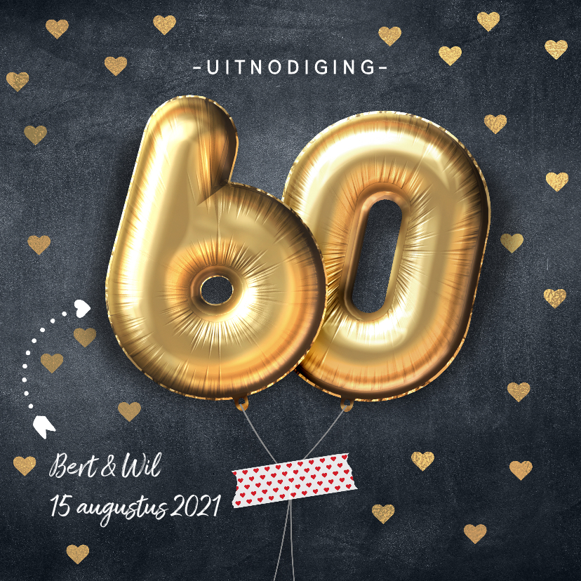Collega Geweldig Weigering Uitnodiging huwelijksjubileum 60 jaar ballon | Kaartje2go