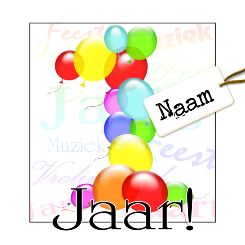 Jaar Ballonnen Uitnodigingen Kaartje Go