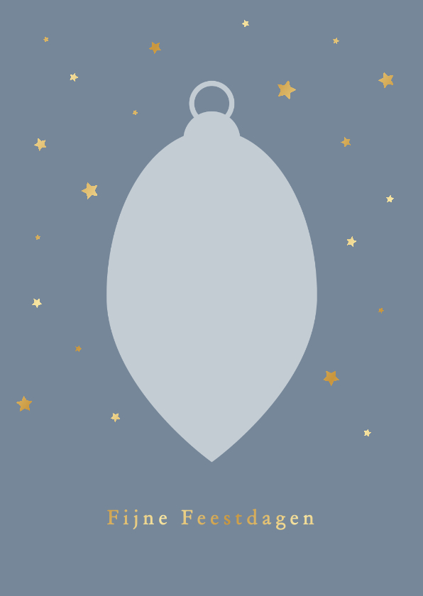 Kerstkaarten - Eenvoudige kerstkaart kerstbal en gouden sterretjes