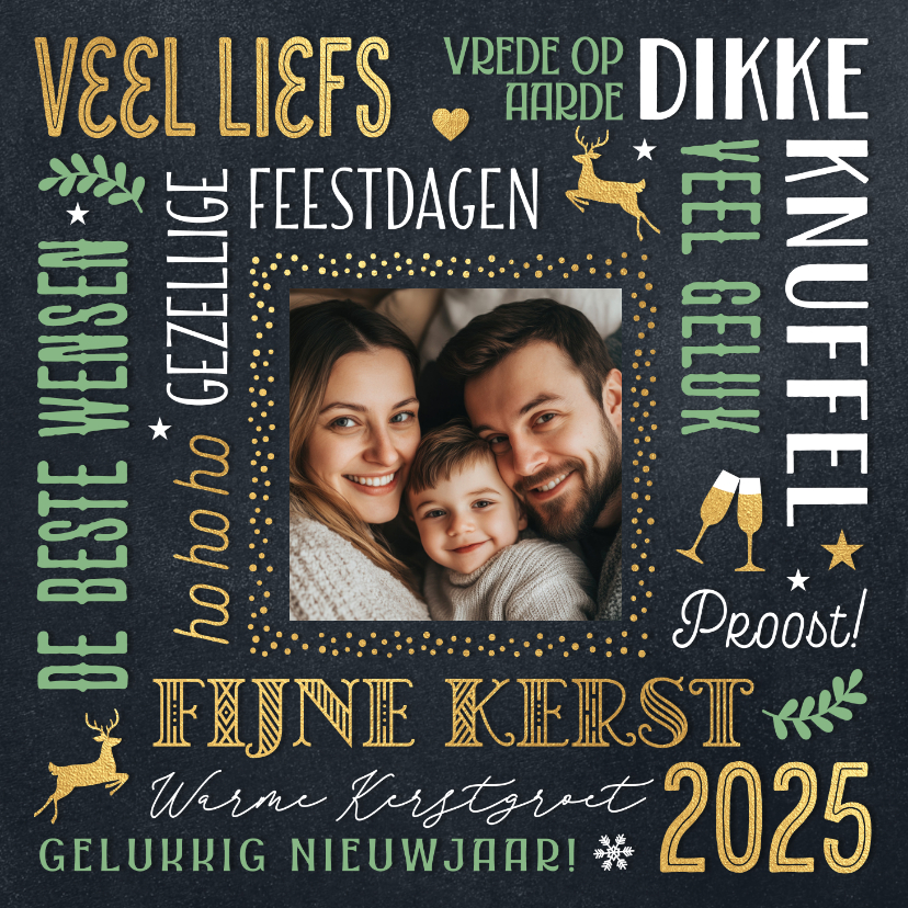 Kerstkaarten - Foto kerstkaartje kerst wensen 2025