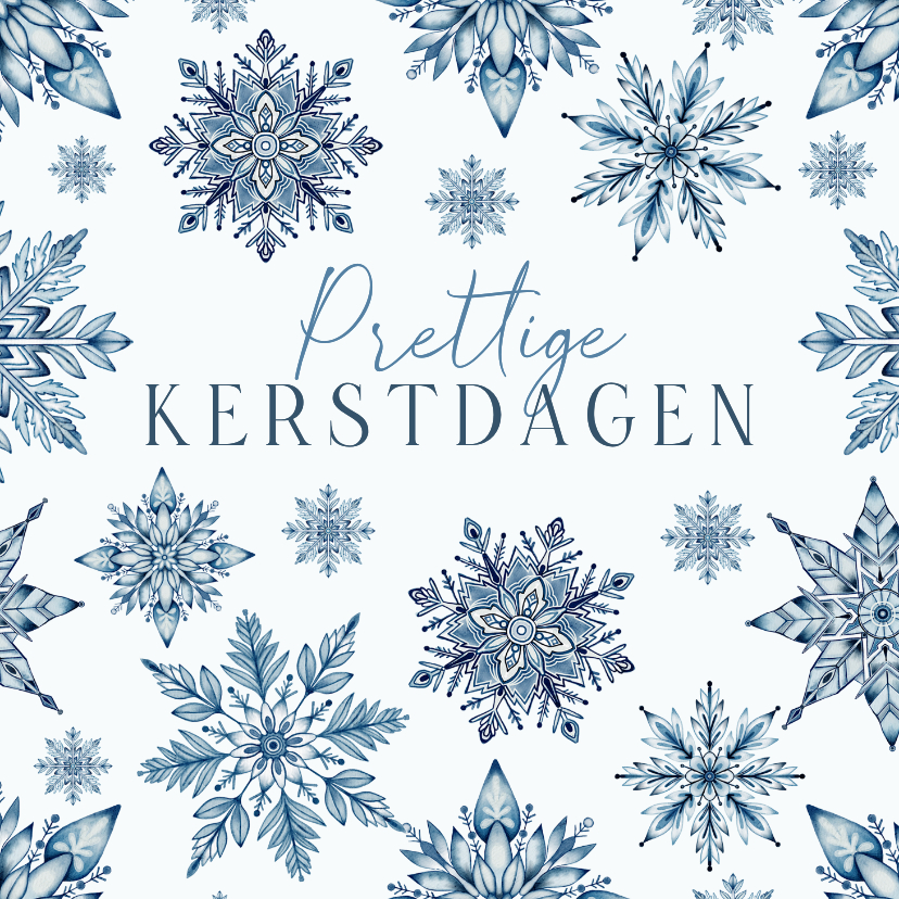 Kerstkaarten - Kerst sneeuwkristallen 