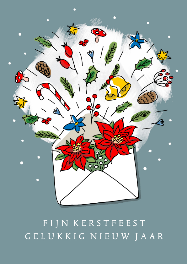 Kerstgroet in een envelop door de brievenbus | Kaartje2go