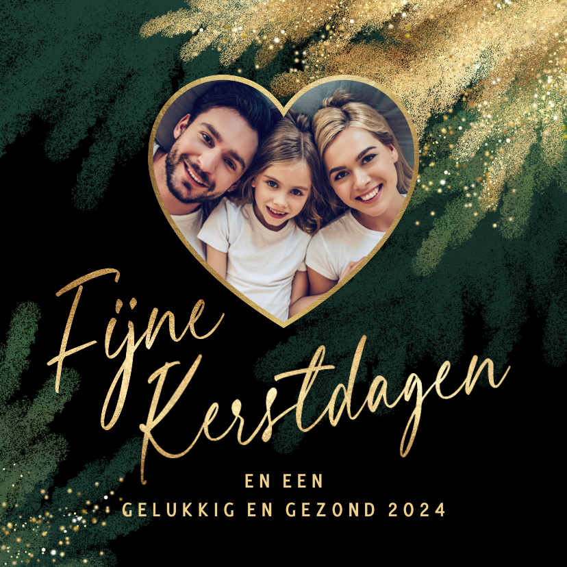 Kerstkaart 2024 Kersttakken Met Foto Hart | Kaartje2go