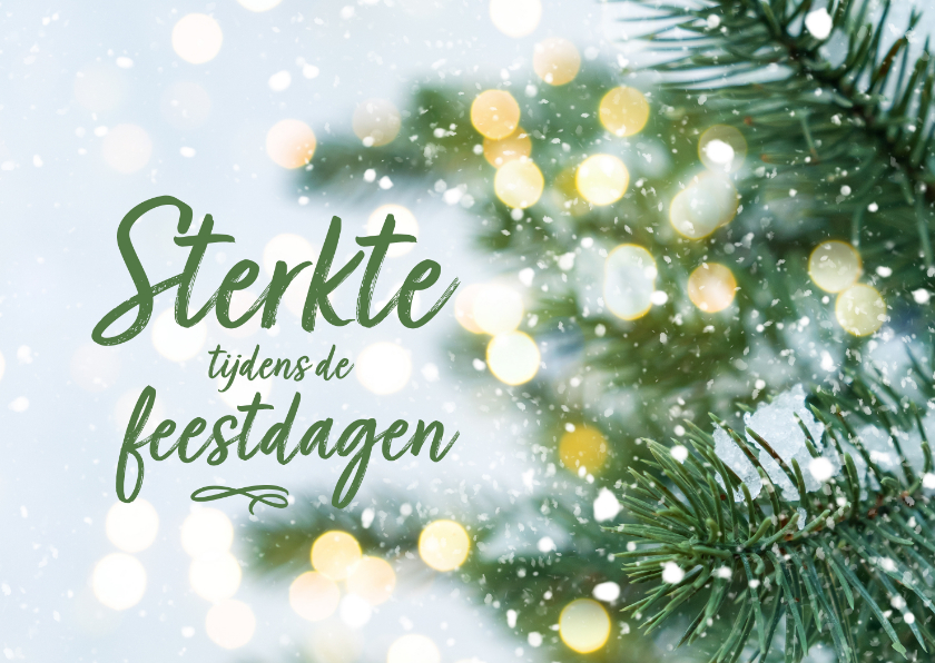 Kerstkaarten - Kerstkaart dennentak sterkte tijdens de feestdagen 