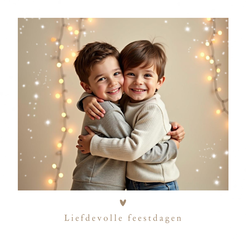 Kerstkaarten - Kerstkaart foto liefdevolle feestdagen kinderen sterretjes