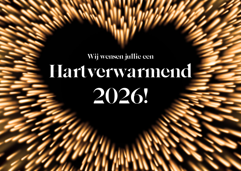 Kerstkaarten - Kerstkaart hartverwarmend 2026 hart