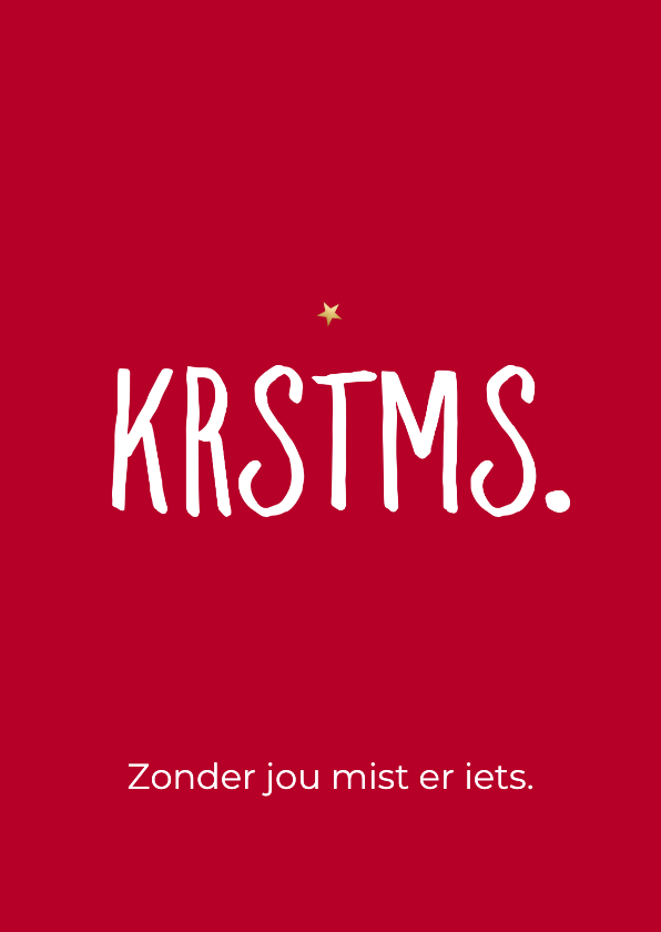 Kerstkaarten - Kerstkaart 'Krstms'