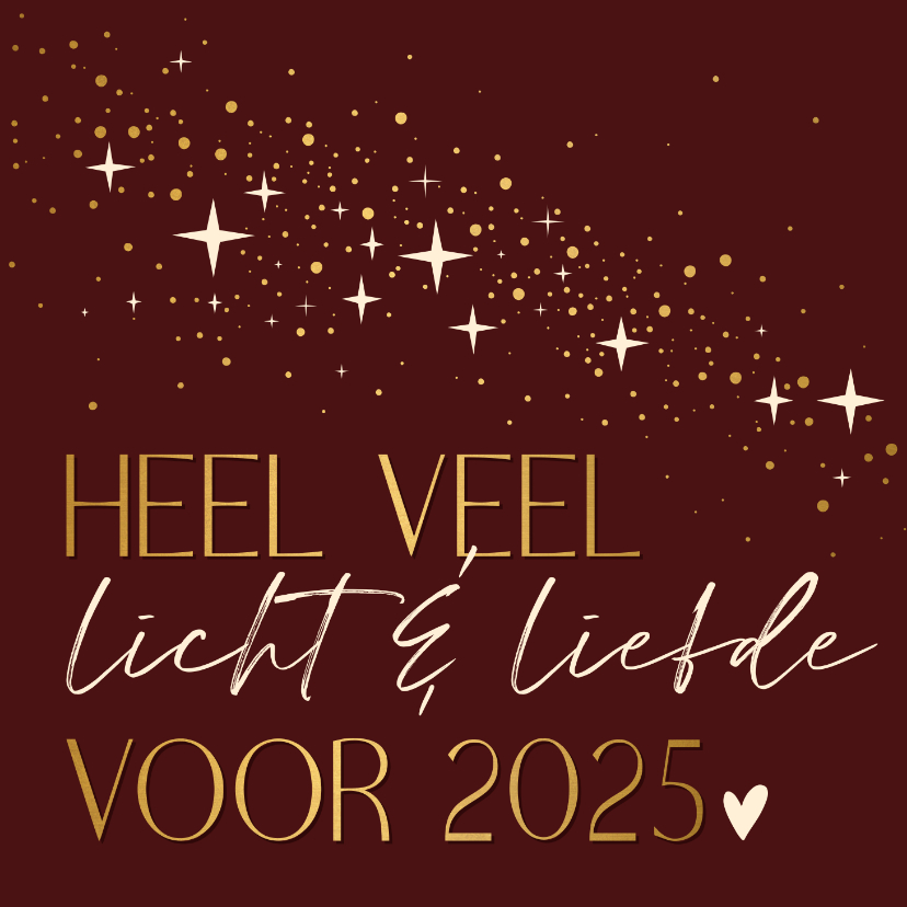 Kerstkaarten - Kerstkaart KWF heel veel licht en liefde voor 2025