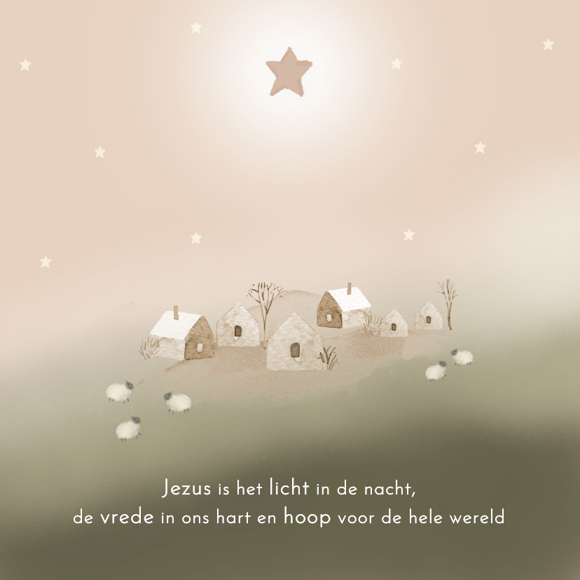 Kerstkaarten - Kerstkaart landschap christelijk