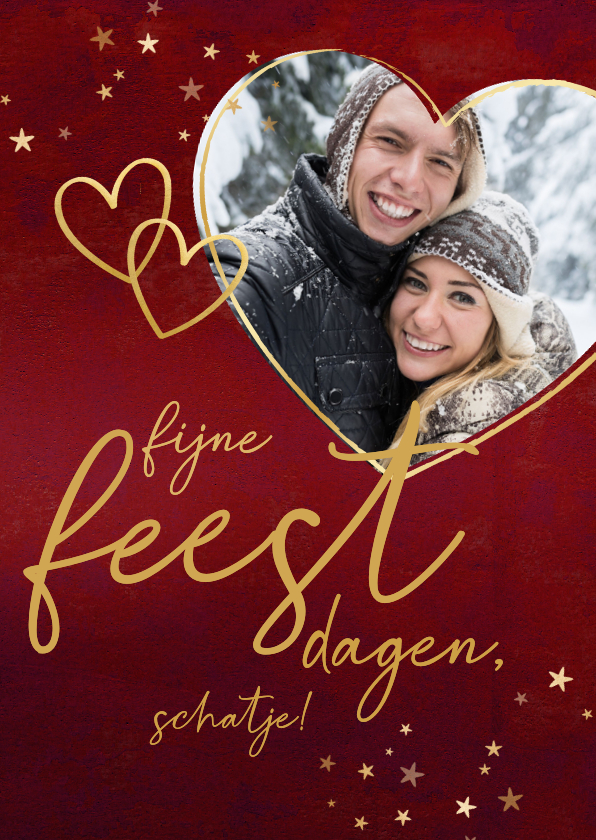 Kerstkaarten - Kerstkaart liefde foto in hart