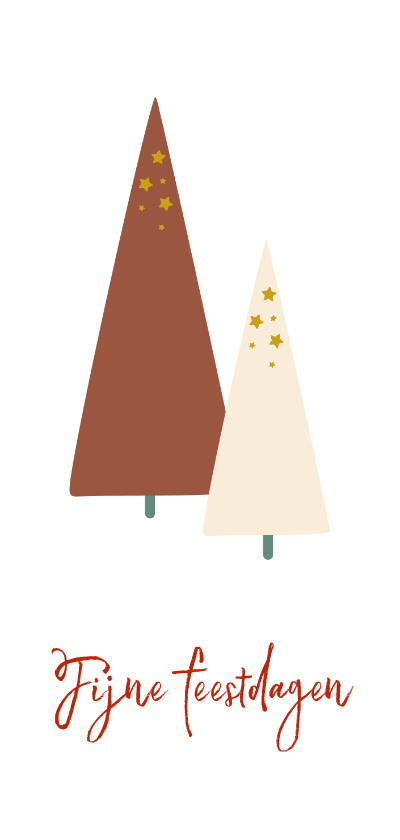 Kerstkaarten - Kerstkaart met kerstbomen illustratie