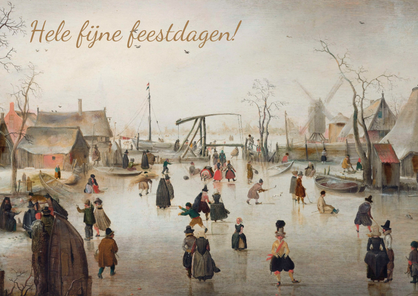 Kerstkaarten - Kerstkaart Schaatsenrijden van Hendrick Avercamp