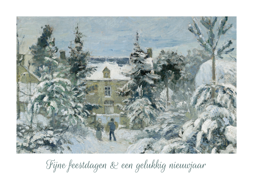 Kerstkaarten - Kerstkaart schilderij Piette's house at montfoucault