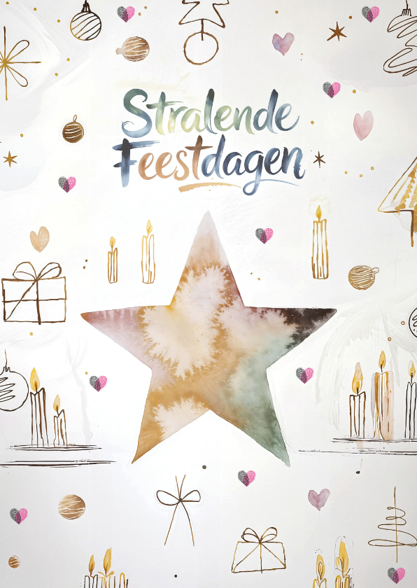 Kerstkaarten - Kerstkaart waterverf Huidfonds