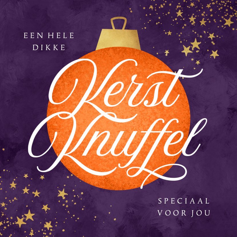 Kerstkaarten - KiKa kerstknuffel kerstkaart met kerstbal def